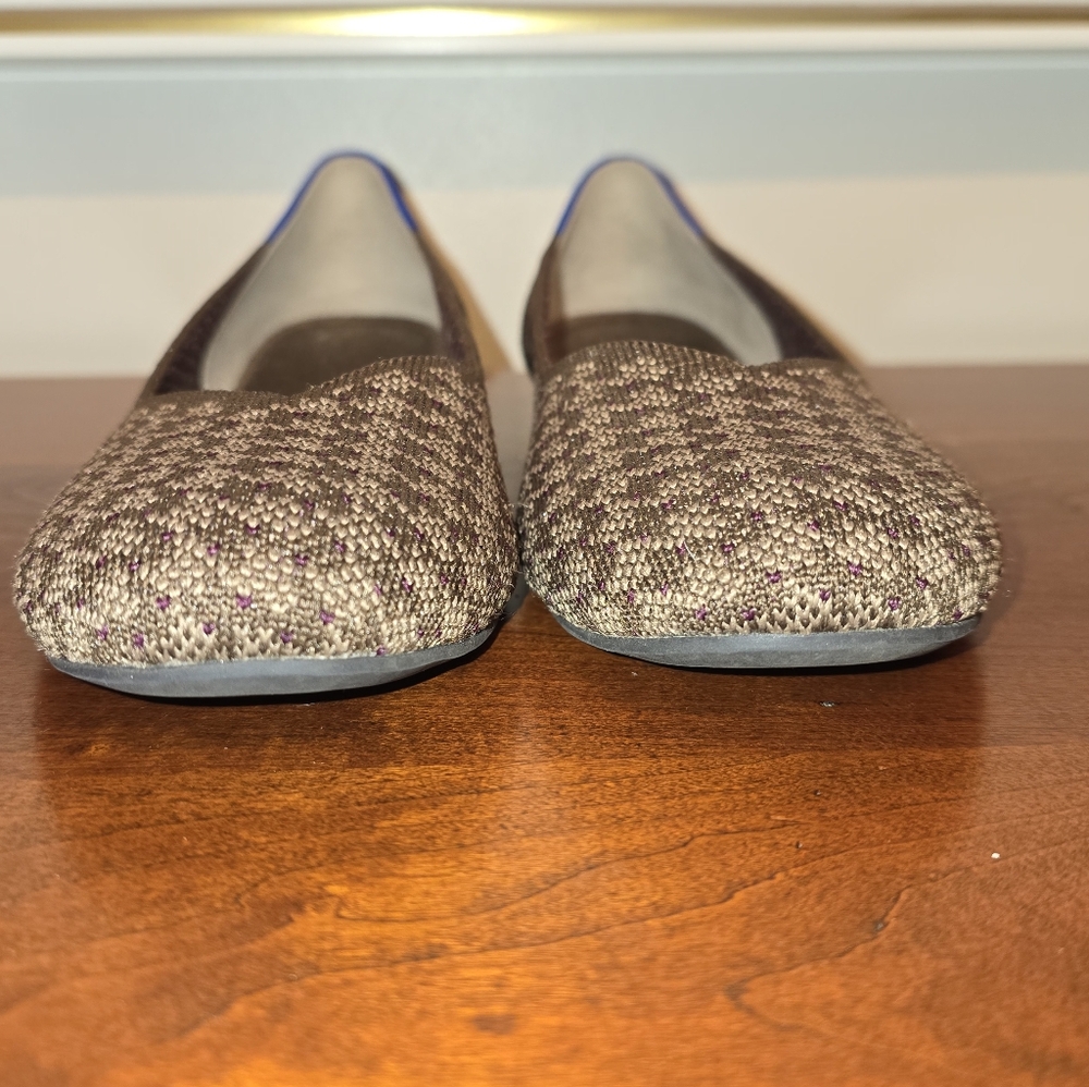 Rothy's Brown Houndstooth Flats with Blue Accent - Picture 5 of 9